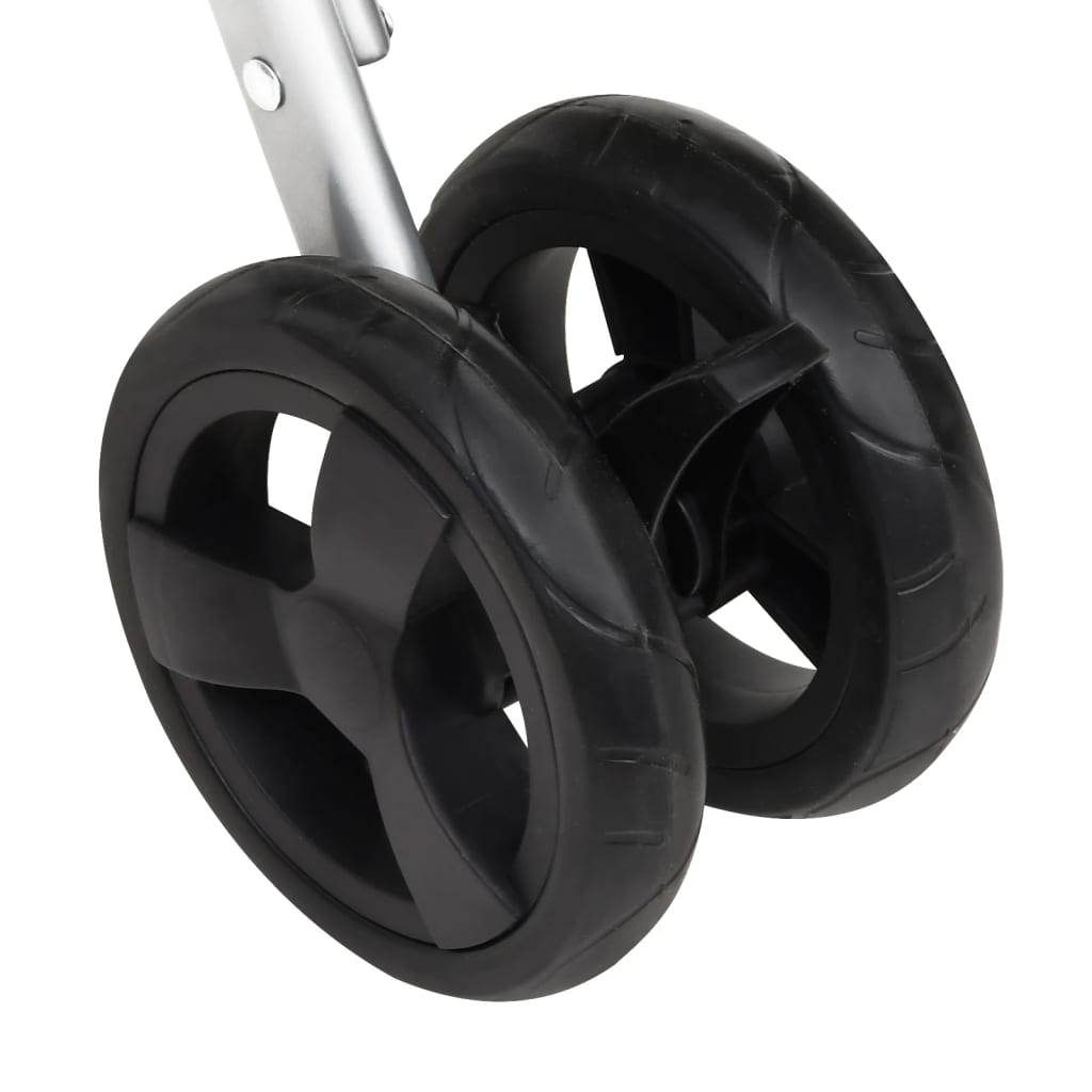 vidaXL Folding Dog Stroller Green 100x49x96 cm Linen Fabric