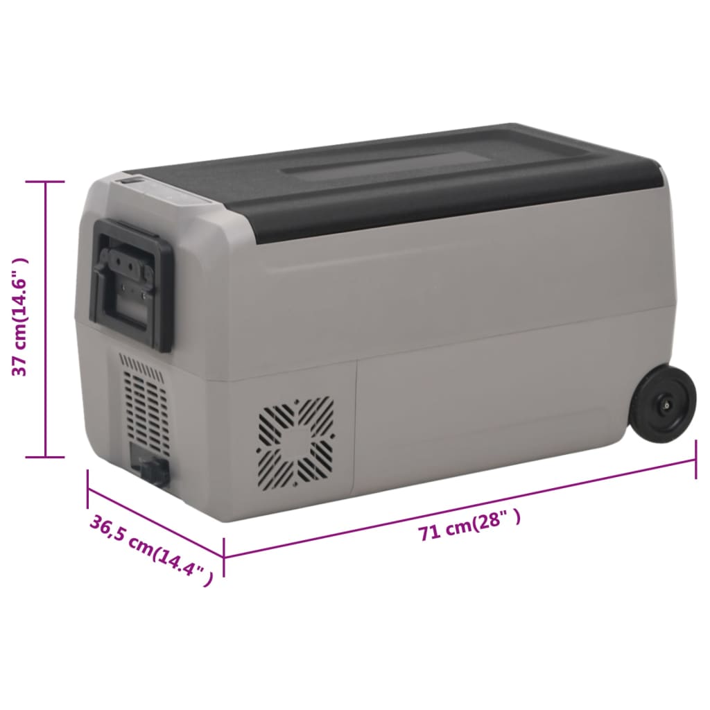 Cool Box with Wheel and Handle Black&Grey 36 L PP&PE