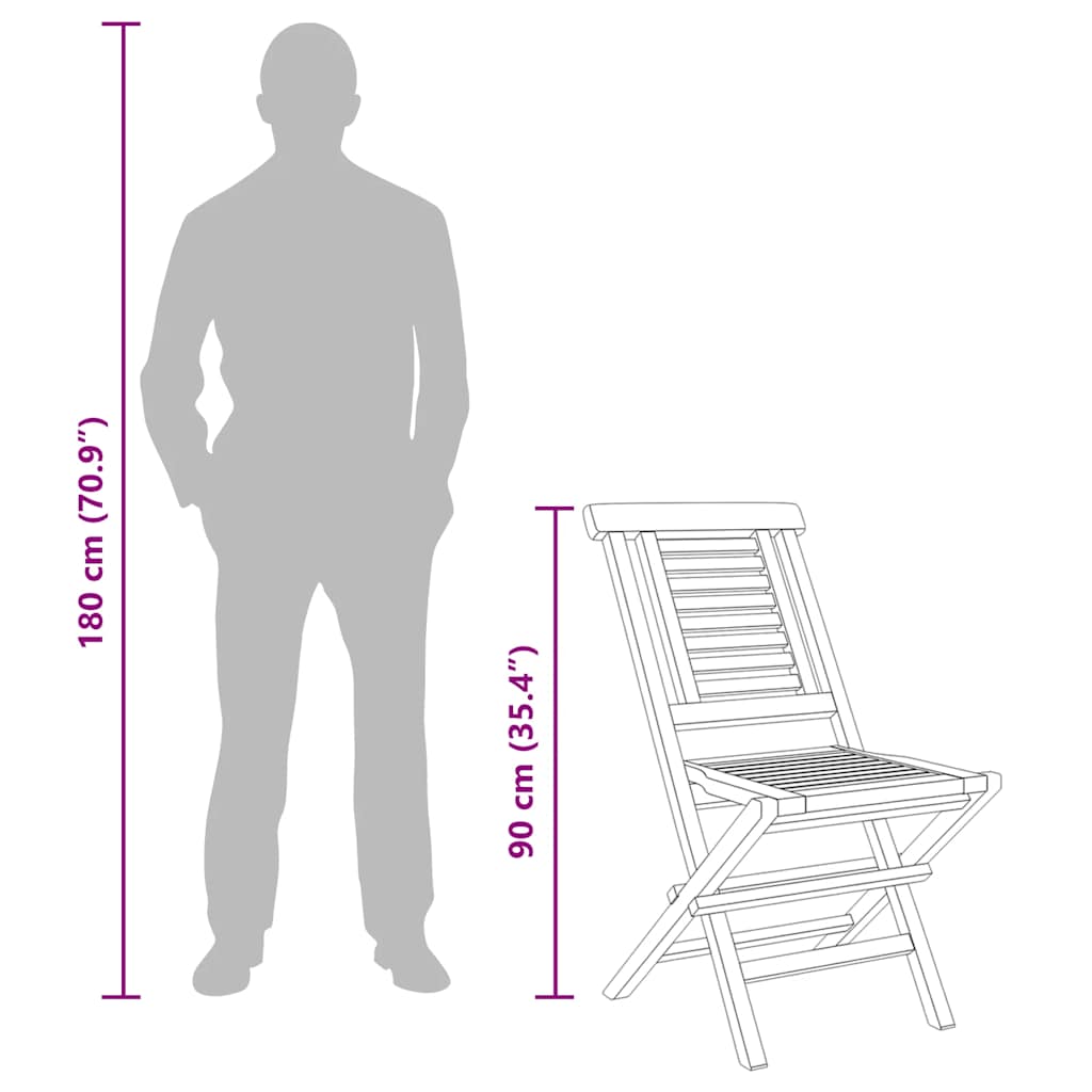 Folding Chairs 2 pcs 47x63x90 cm Solid Wood Teak