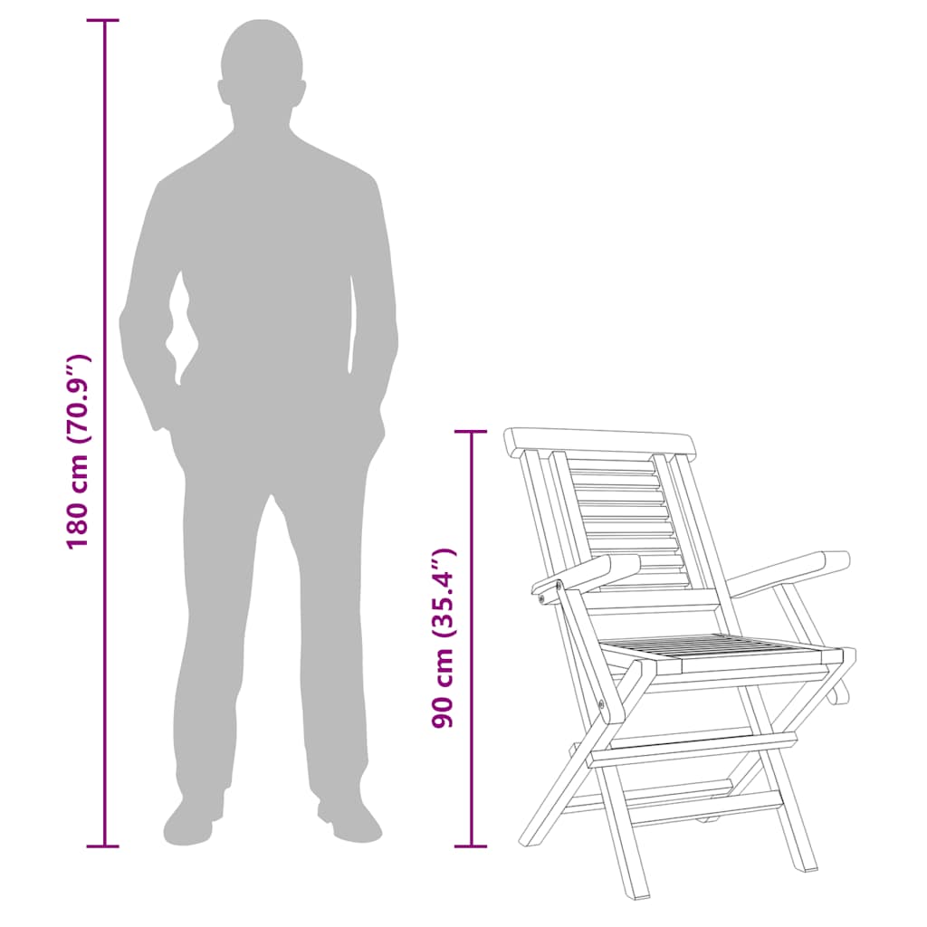 Folding Chairs 2 pcs 56x63x90 cm Solid Wood Teak