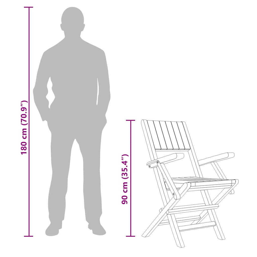 Folding Garden Chairs 8 pcs 55x61x90 cm Solid Wood Teak