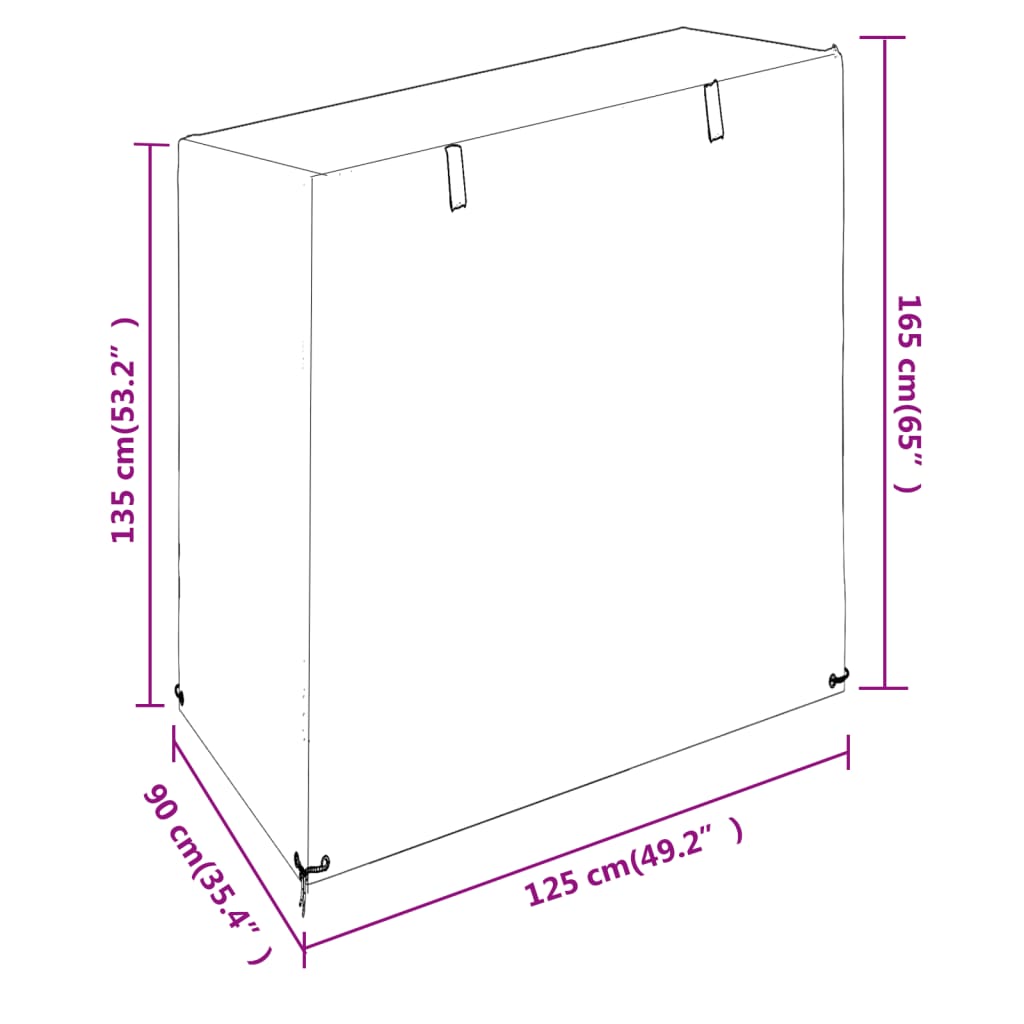 Swing Bench Cover 8 Eyelets 125x90x135/165 cm Polyethylene