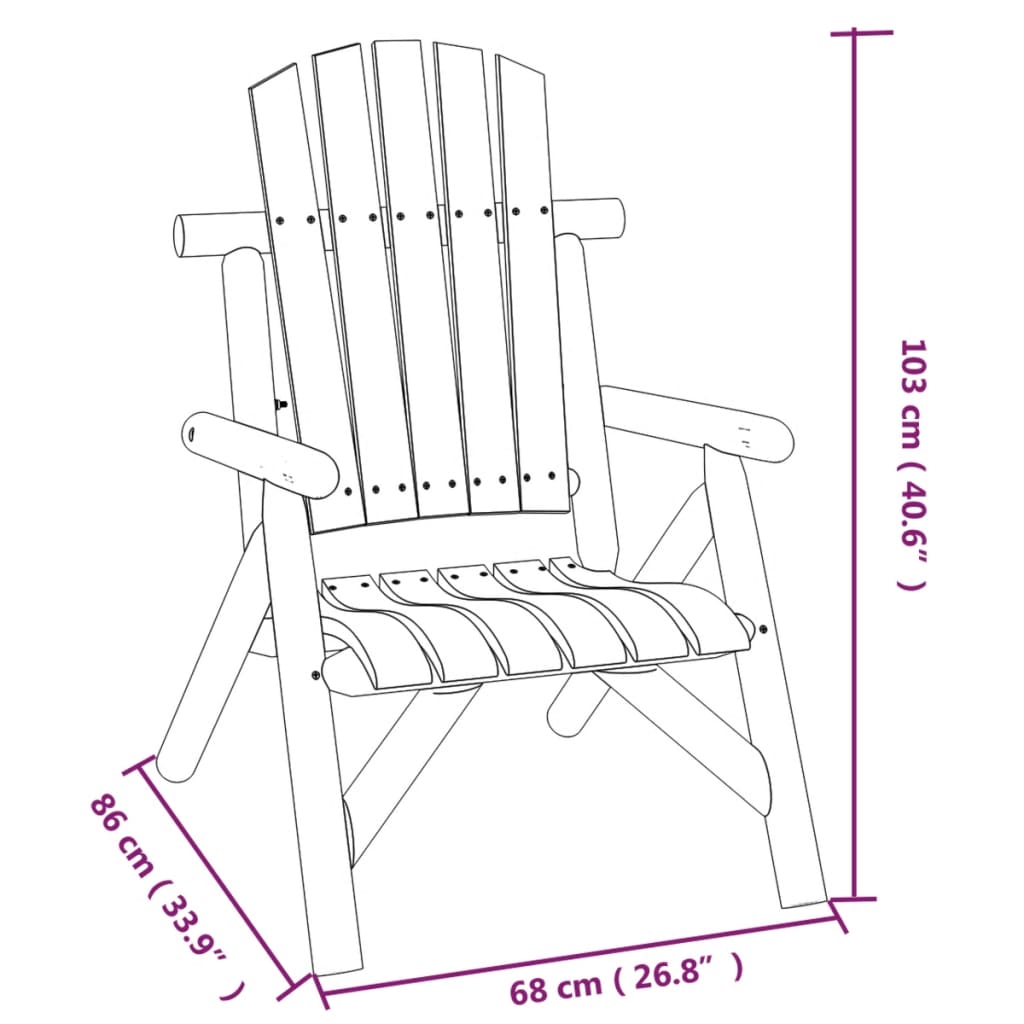 Garden Chair | Natural Wood | Solid spruce wood | Medium | Durable