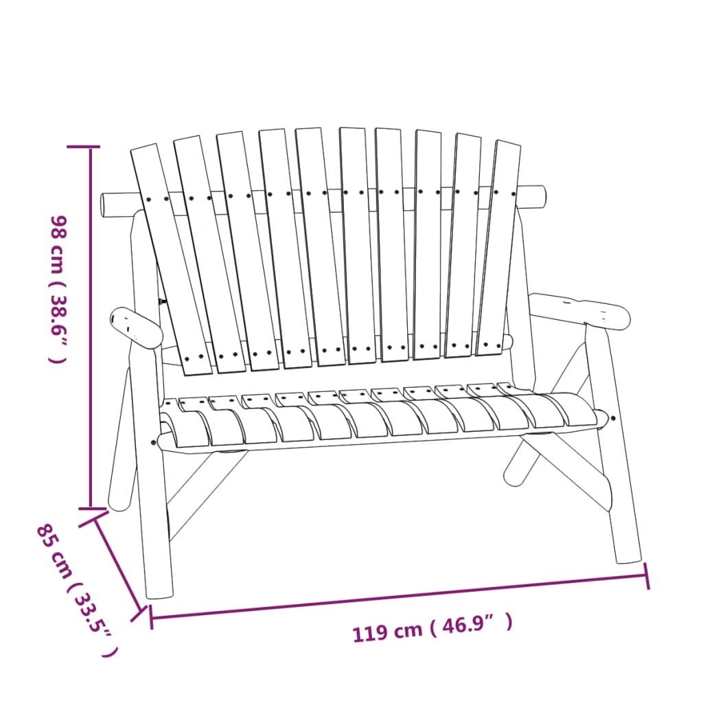 Garden Bench | Burned Wood | Solid spruce wood | Medium | Durable