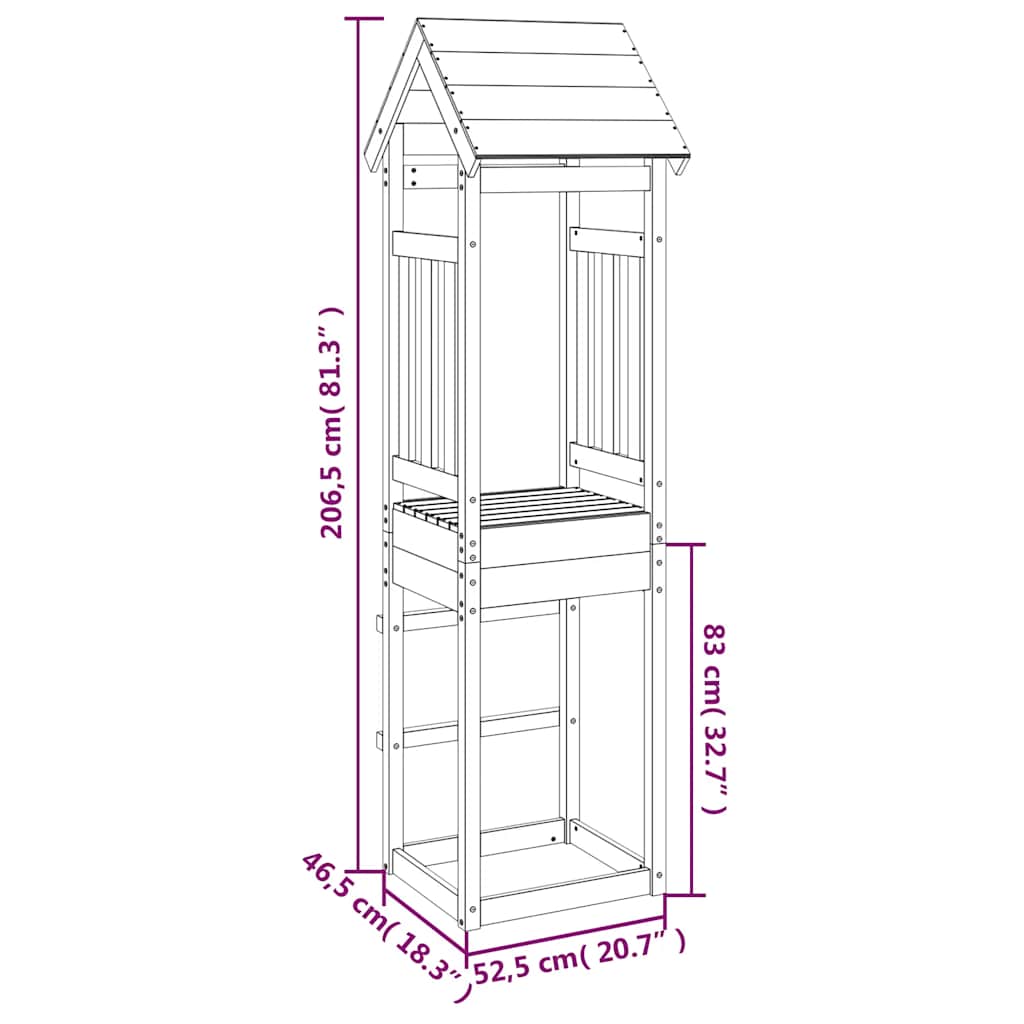 Play Tower 52,5x46,5x206,5 cm Solid Wood Pine