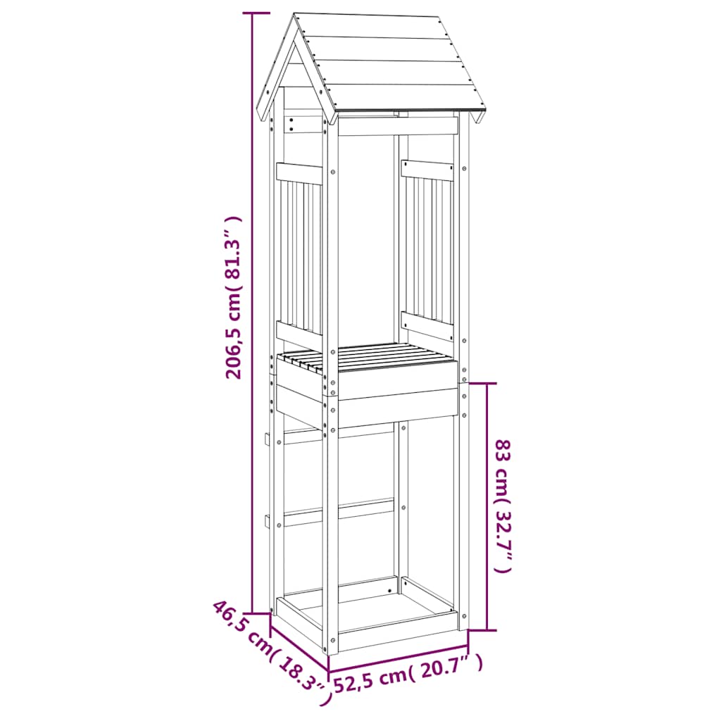 Play Tower 52,5x46,5x206,5 cm Solid Wood Douglas