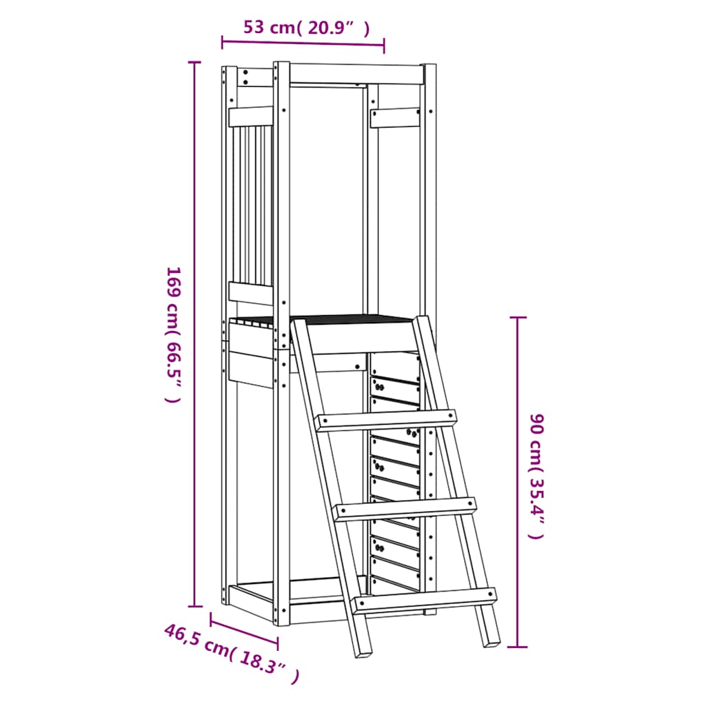 Outdoor Playset 53x46,5x169 cm Solid Wood Pine