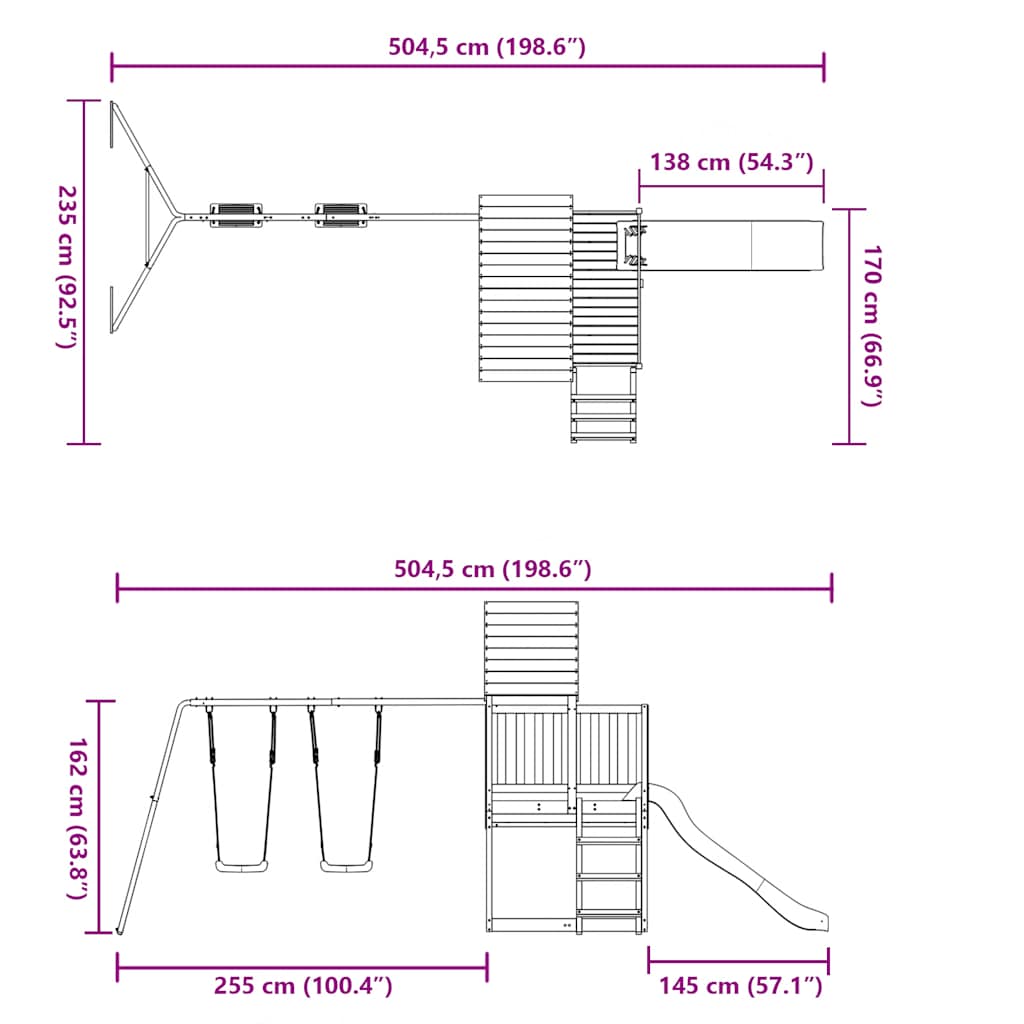 Outdoor Playset Impregnated Wood Pine