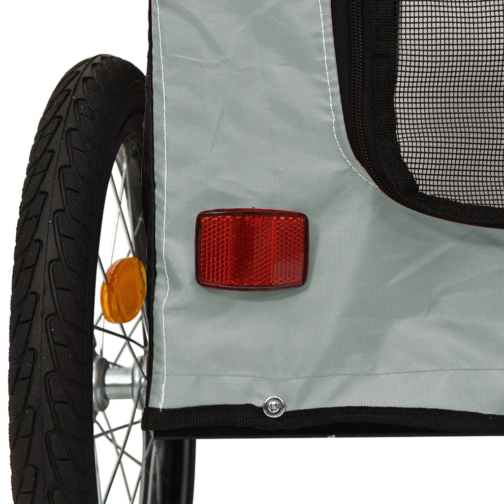 Pet Bike Trailer | Black and Grey | Oxford fabric, Iron, PVC | Medium