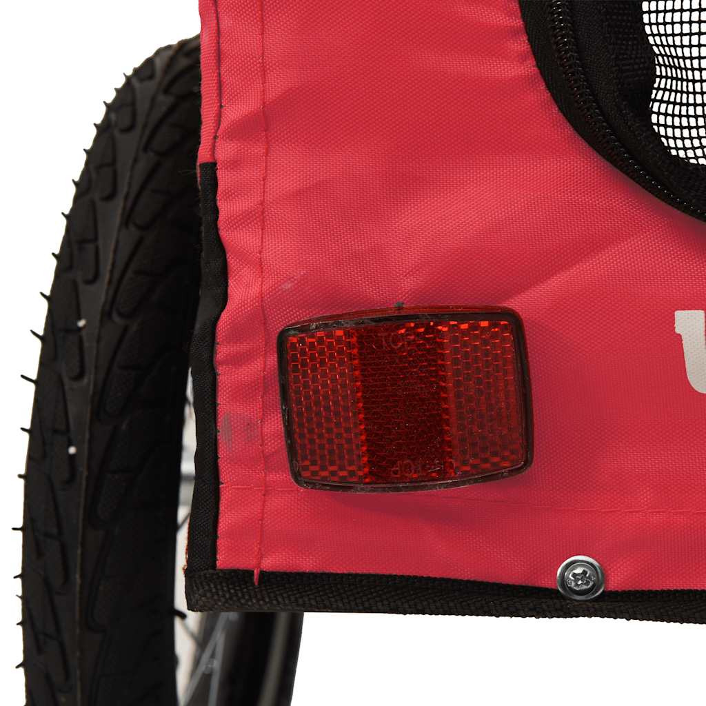 Pet Bike Trailer Red and Black Oxford Fabric&Iron