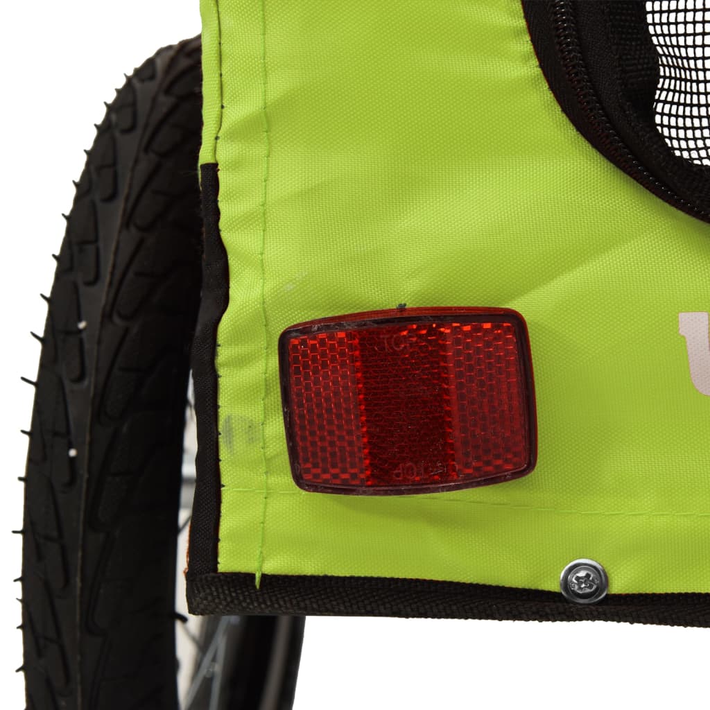 Pet Bike Trailer | Green and Black | Oxford fabric, Iron, PVC | Small