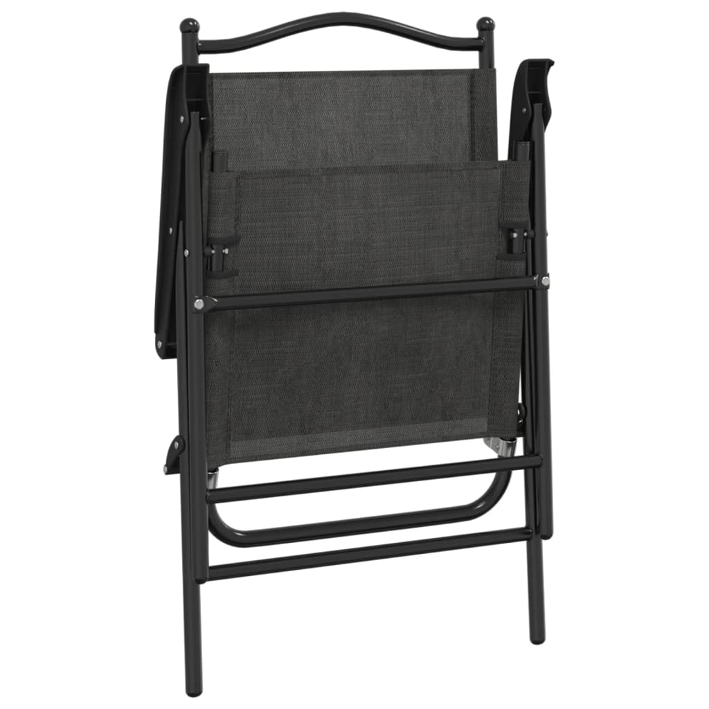 Folding Chairs 8 pcs Melange Grey Steel and Textilene