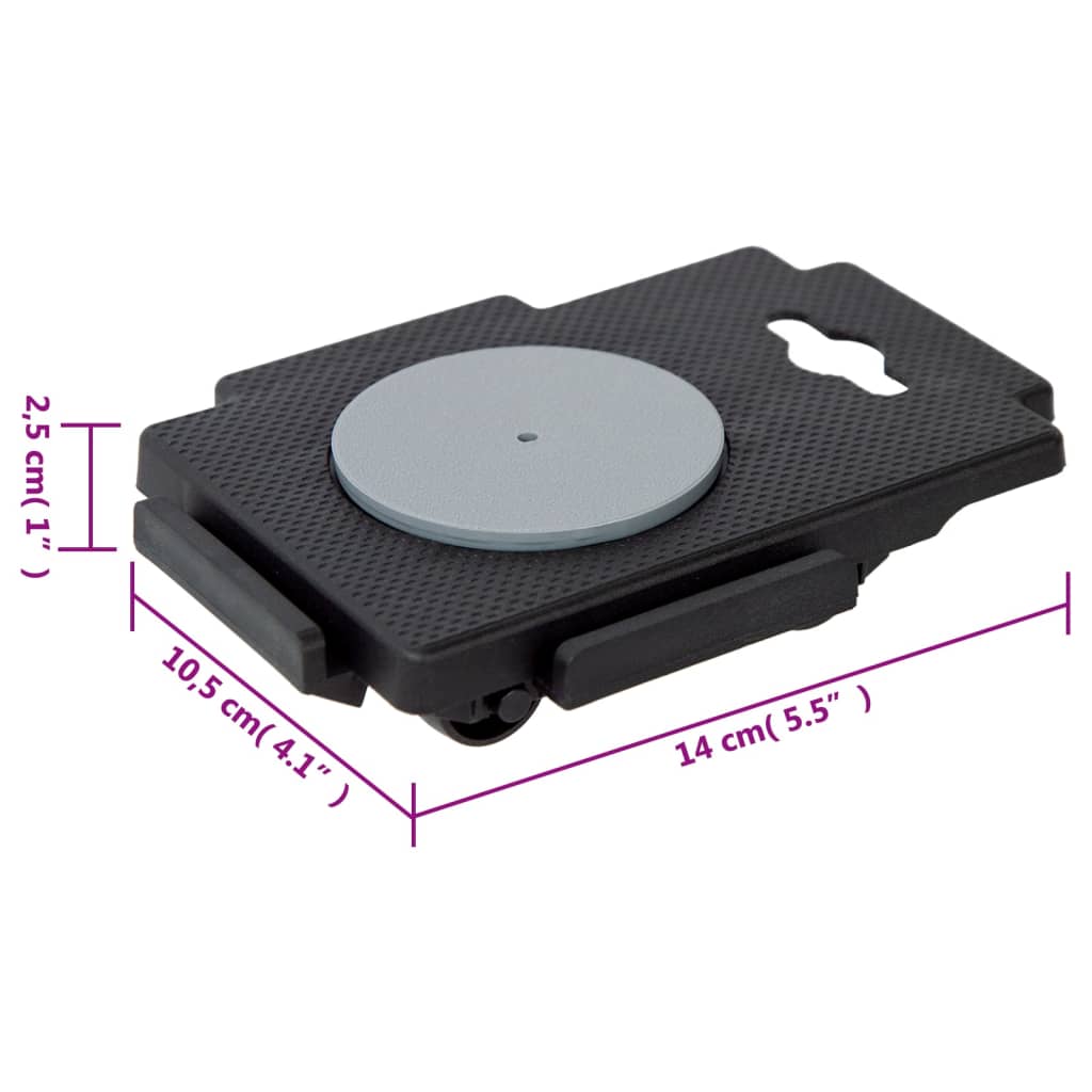 Moving Dollies with 8 Wheels 20 pcs Black Polypropylene 150 kg