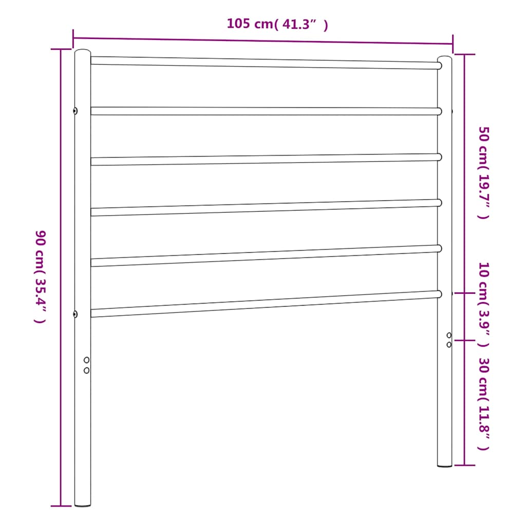 Metal Replace Headboard White 100 cm