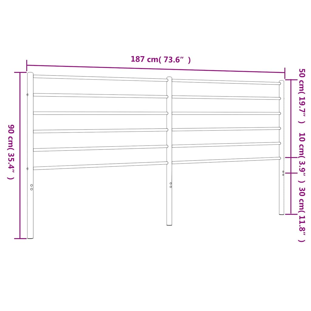 Headboard | White | Steel | King | Tough | Headboard | Rectangular