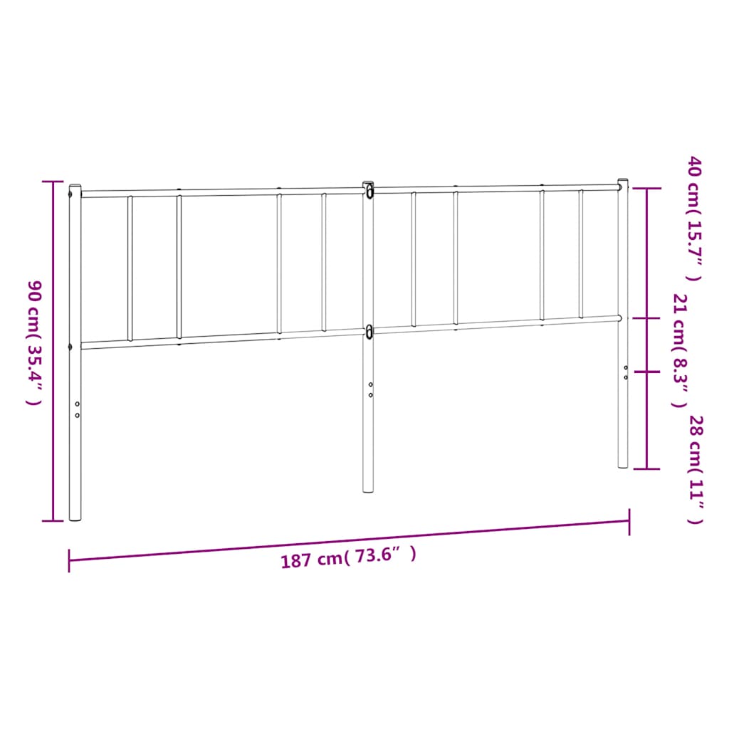 Metal Replace Headboard White 180 cm