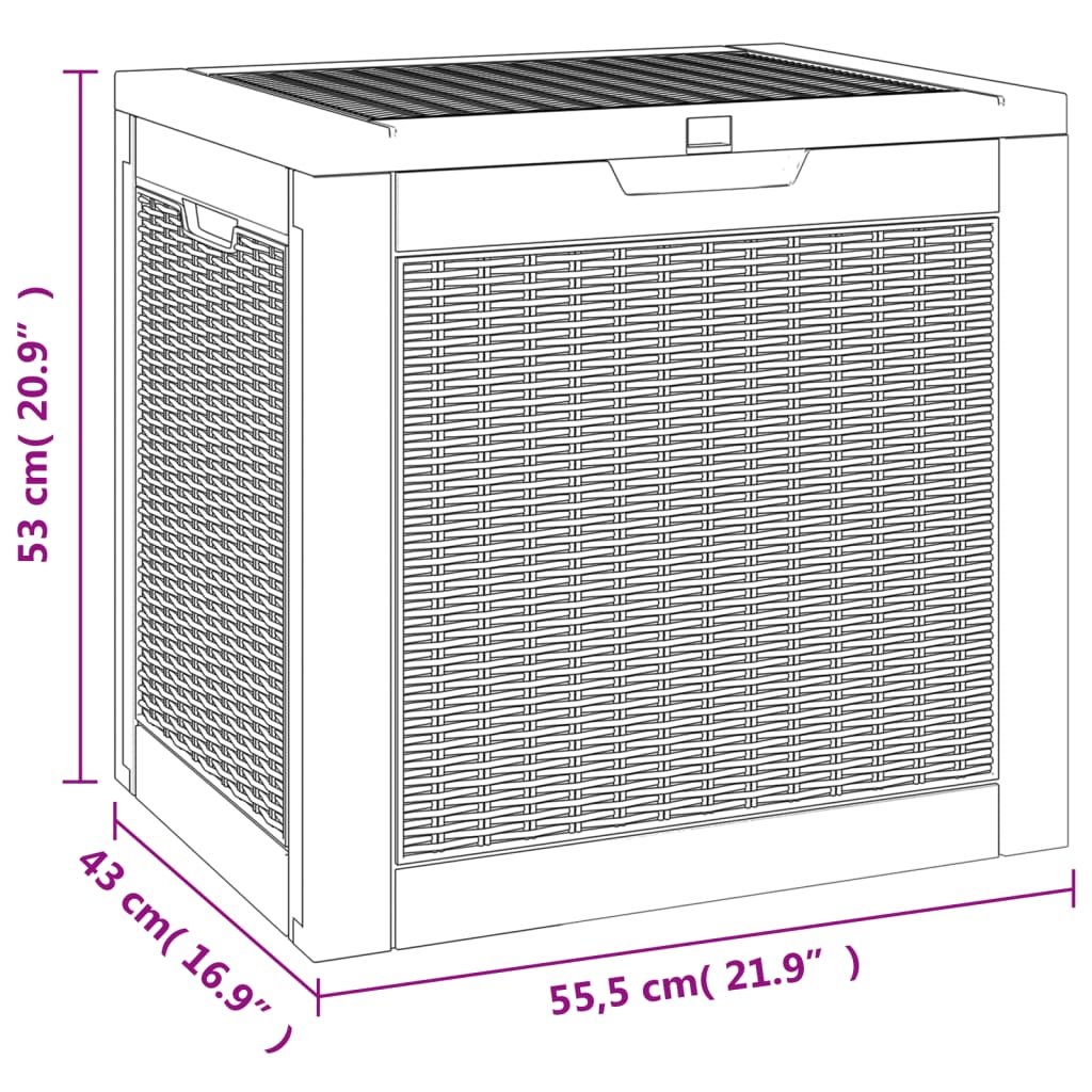 Garden Storage Box Light Brown 55,5x43x53 cm Polypropylene