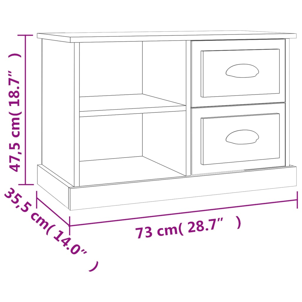 TV Cabinet Concrete Grey 73x35,5x47,5 cm Engineered Wood