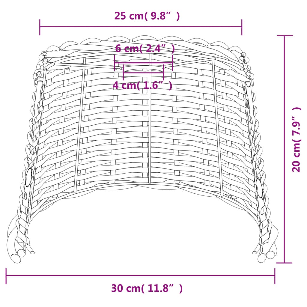 Ceiling Lamp Shade White Ø30x20 cm Wicker