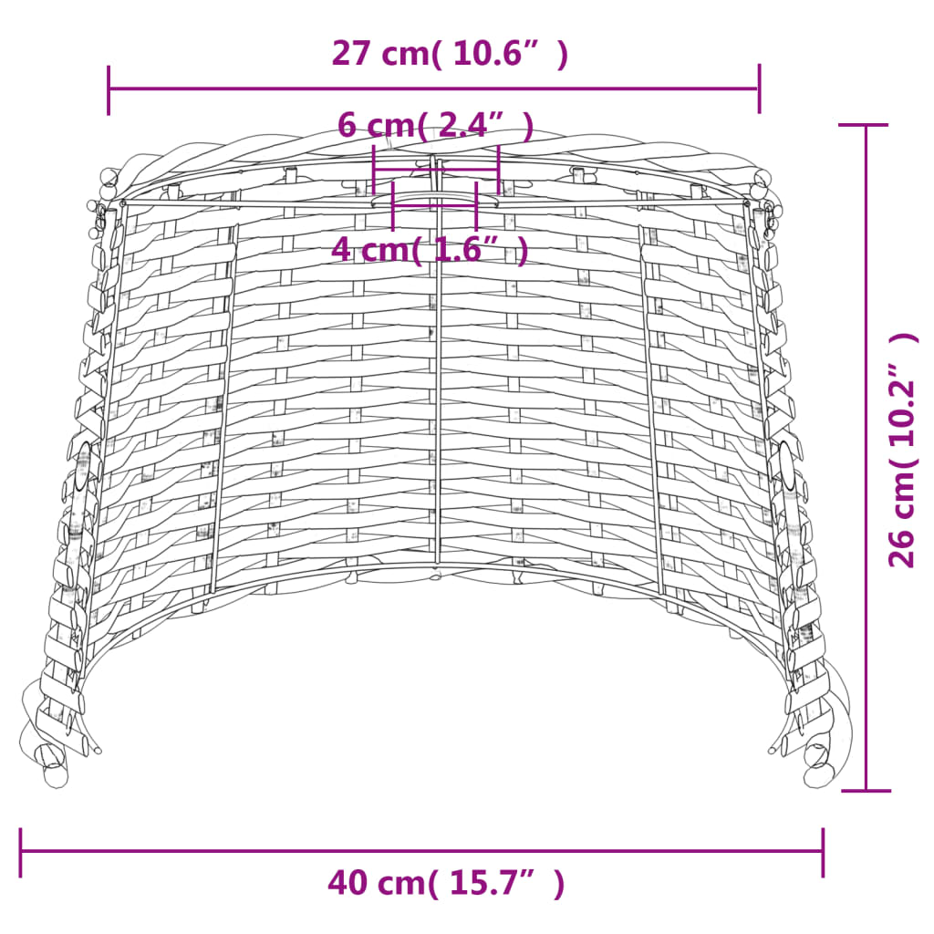 Ceiling Lamp Shade White Ø40x26 cm Wicker