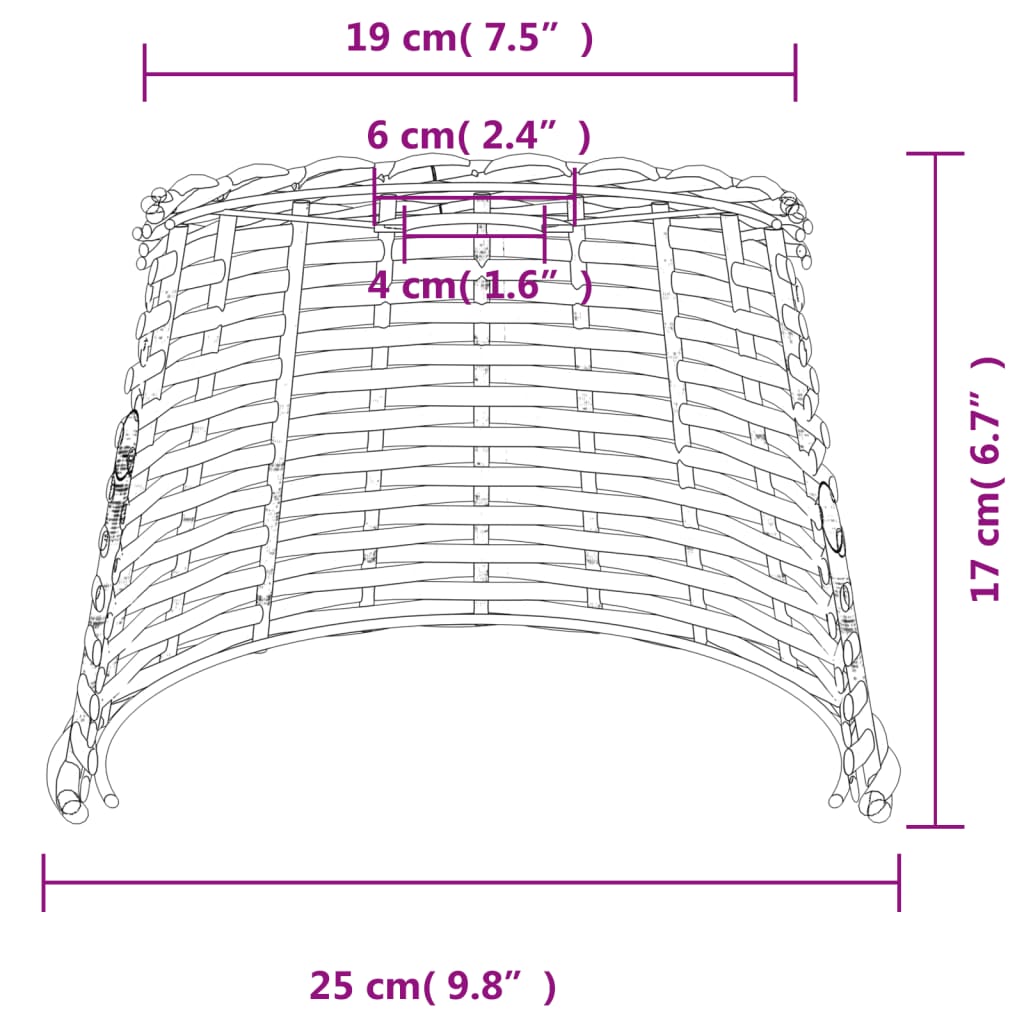Ceiling Lamp Shade Brown Ø25x17 cm Wicker