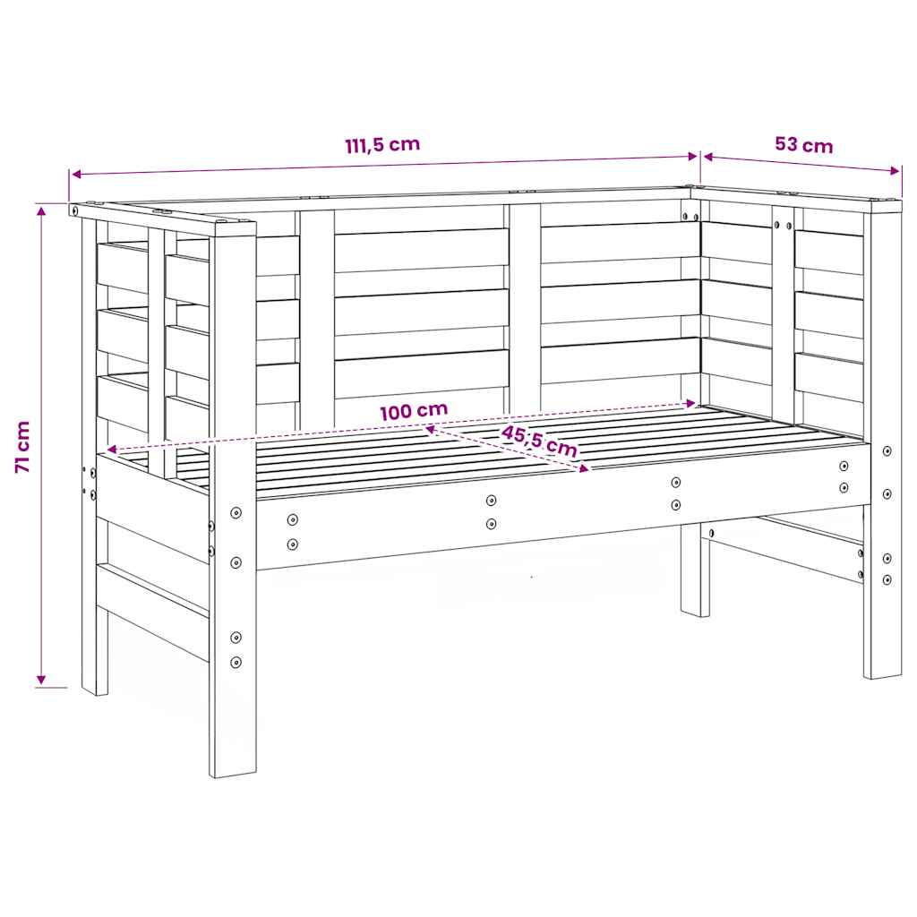 3 Piece Garden Lounge Set Black Solid Wood Pine