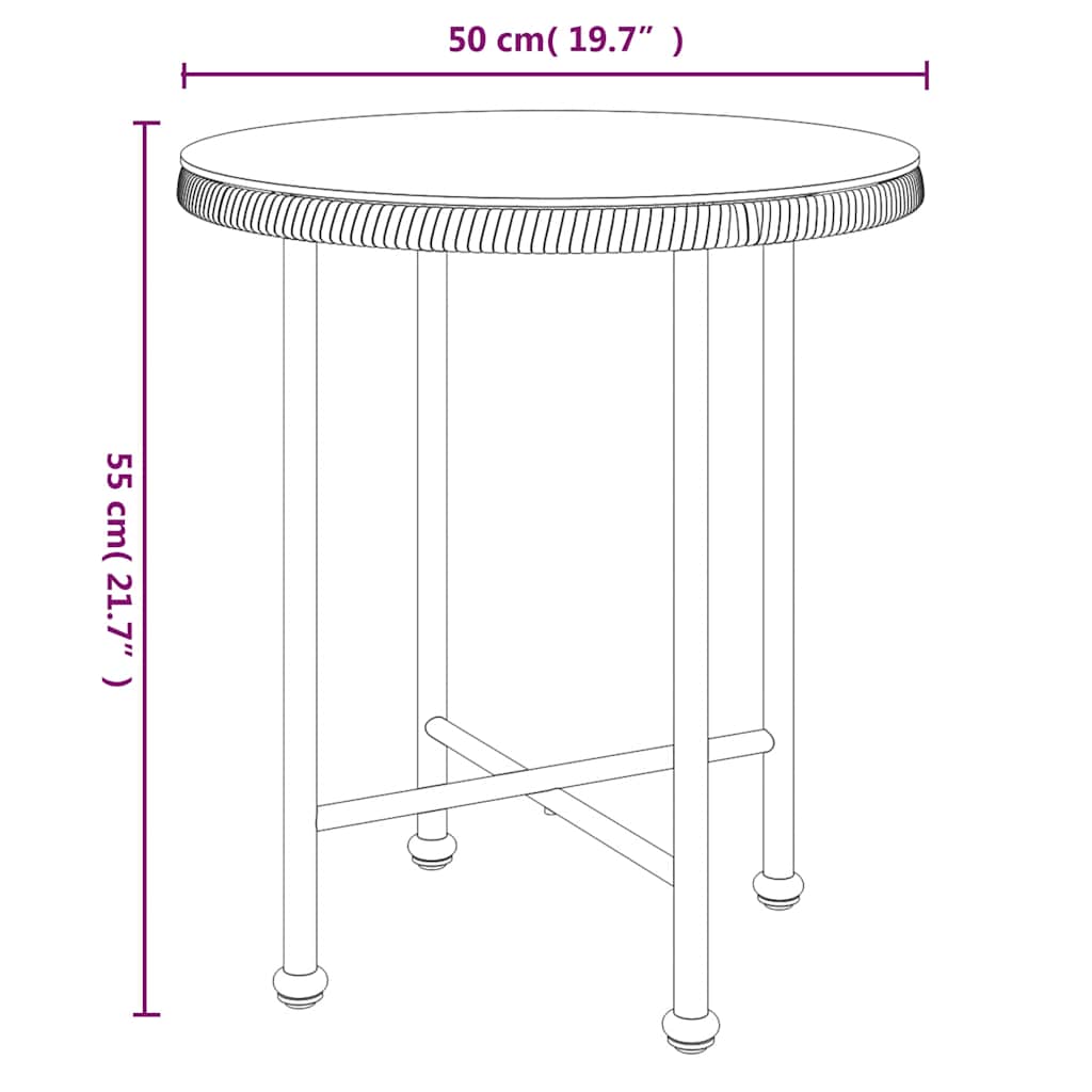3 Piece Garden Dining Set Poly Rattan