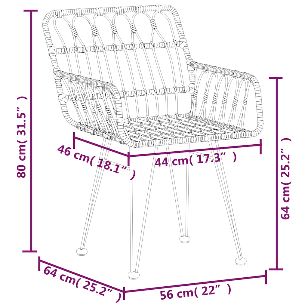 5 Piece Garden Dining Set Poly Rattan