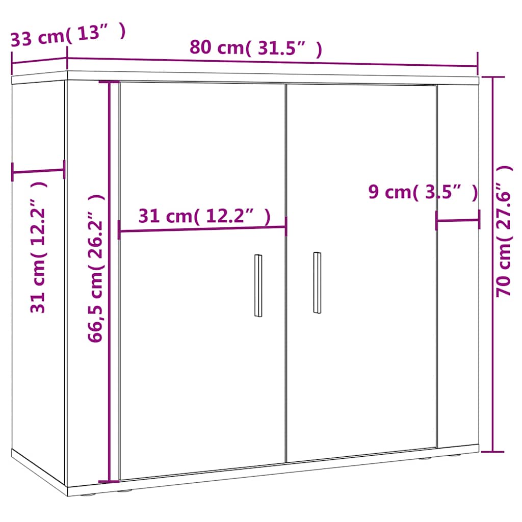 Highboard Grey Sonoma Engineered Wood