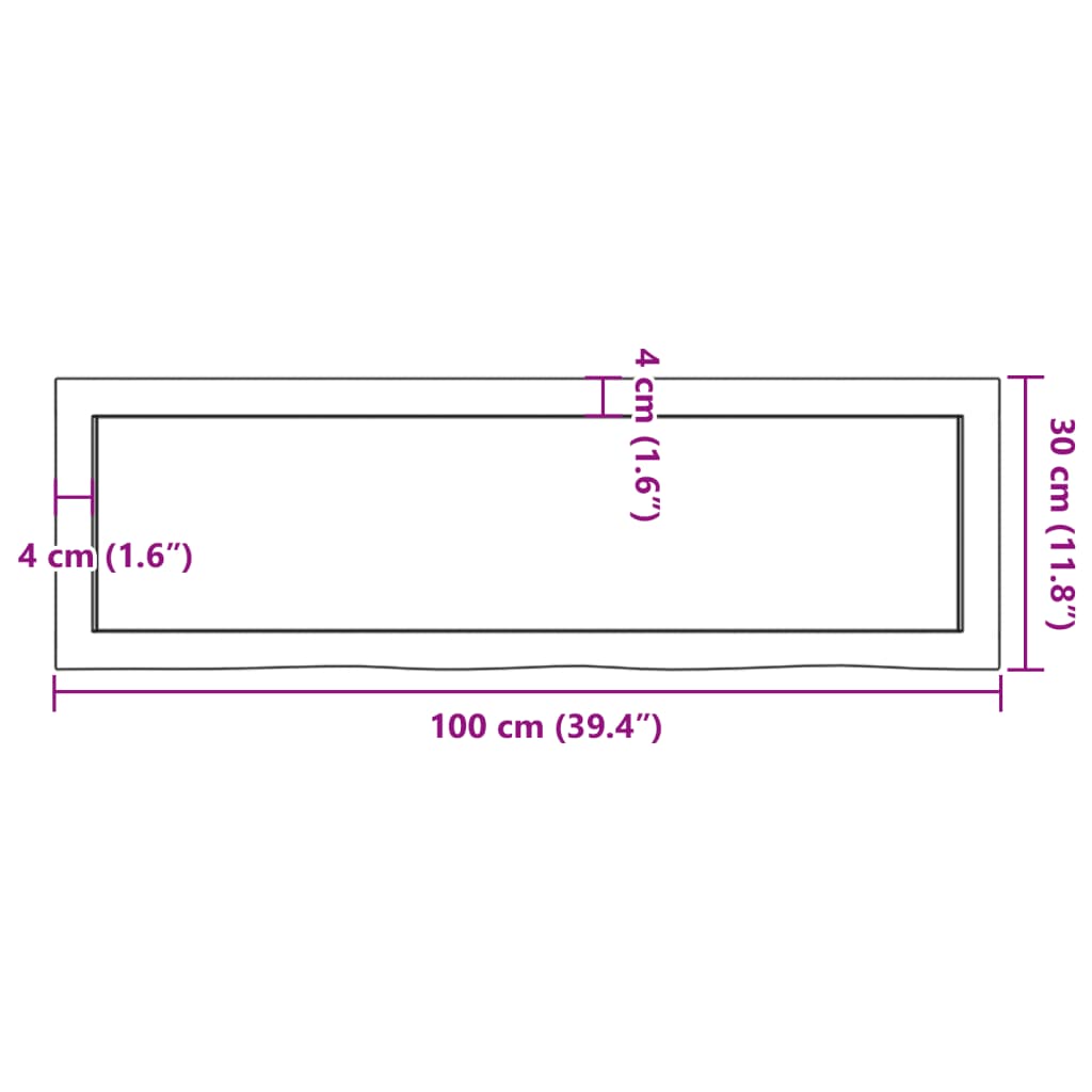 Bathroom Countertop Light Brown 100x30x(2-4) cm Solid Wood