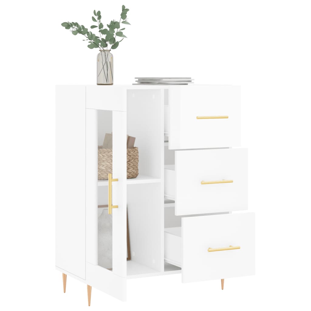 Sideboard High Gloss White 69,5x34x90 cm Engineered Wood