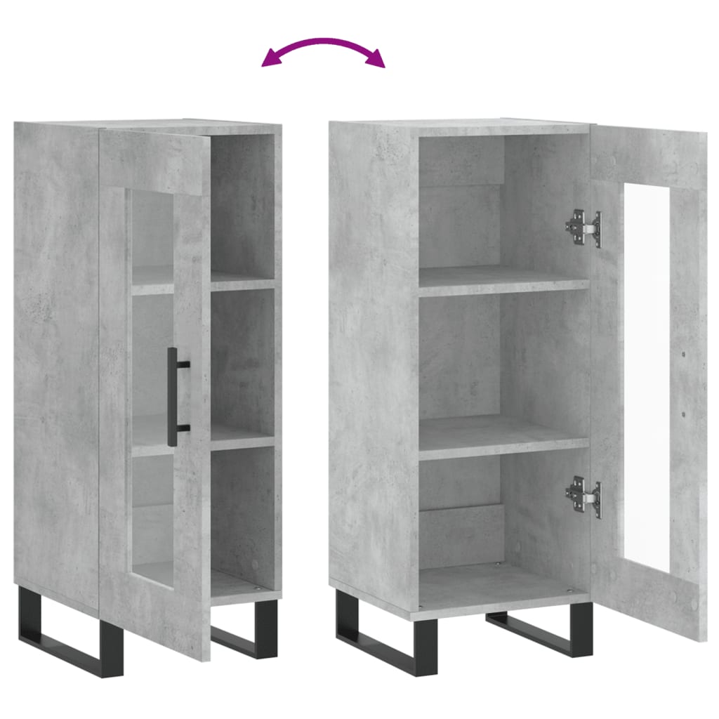 Sideboard Concrete Grey 34,5x34x90 cm Engineered Wood
