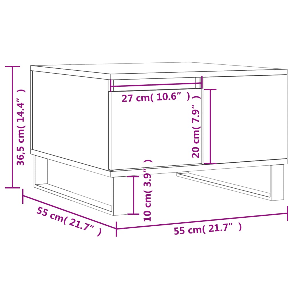 Coffee Table Sonoma Oak 55x55x36,5 cm Engineered Wood