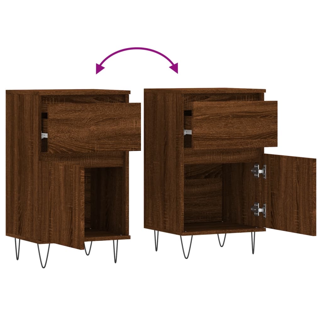 Sideboards 2 pcs Brown Oak 40x35x70 cm Engineered Wood