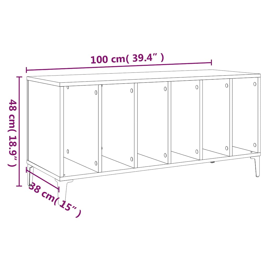 Record Cabinet | Black | Engineered wood, metal | Medium | Record Cabinet