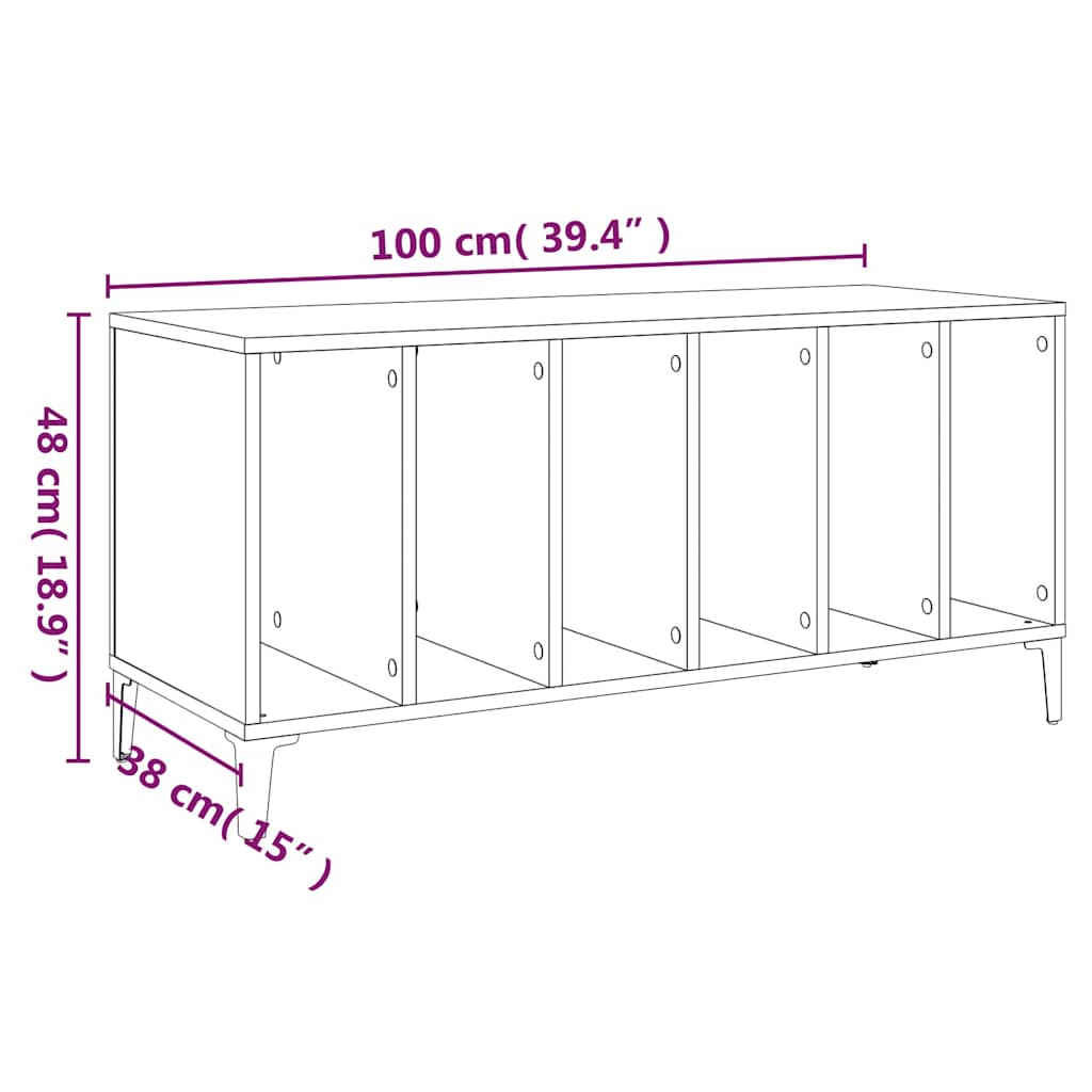 Record Cabinet | Concrete grey | Engineered wood, metal | Record Cabinet