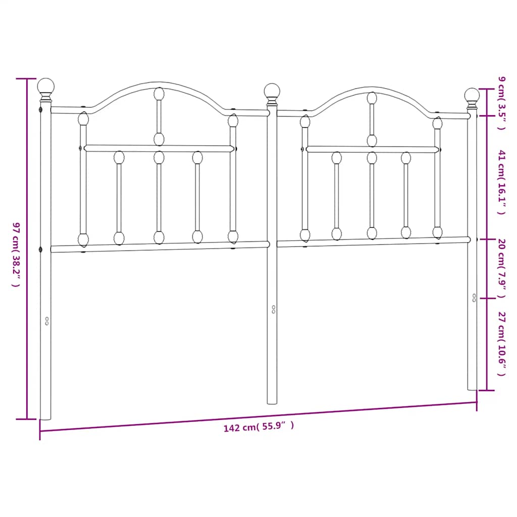 Metal Replace Headboard White 135 cm