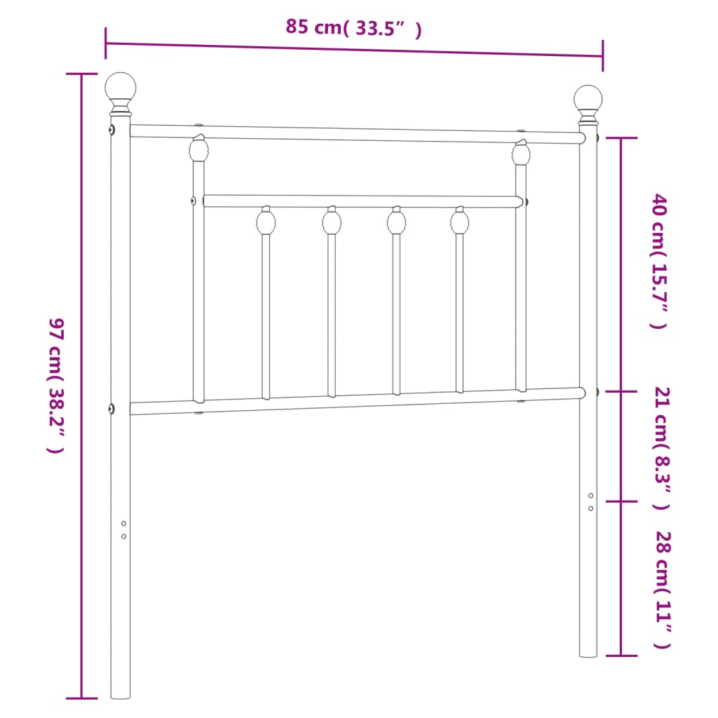 Metal Replace Headboard White 80 cm