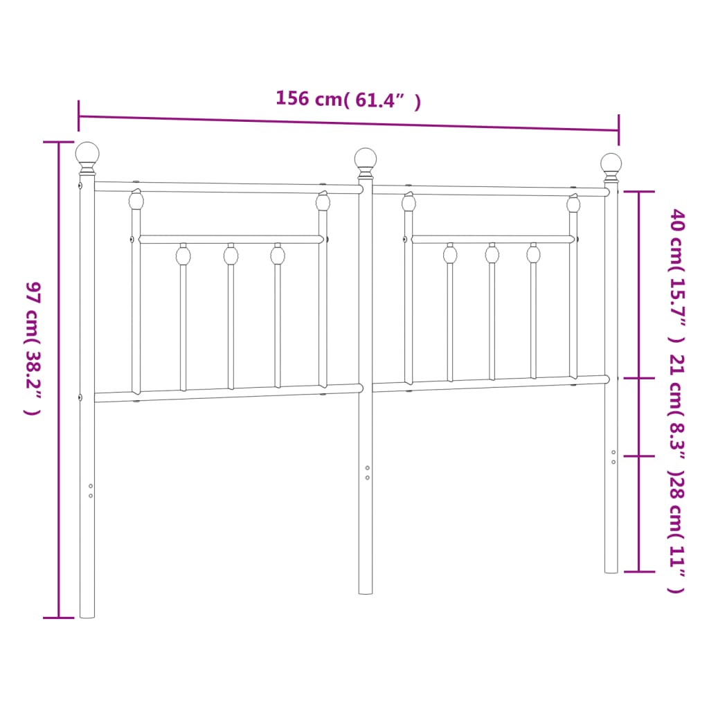 Metal Replace Headboard White 150 cm