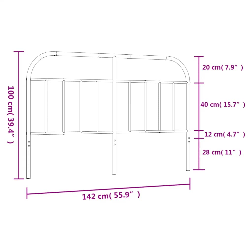 Metal Replace Headboard White 135 cm