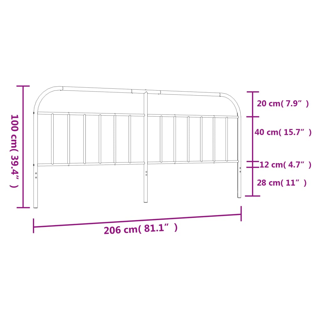 Metal Replace Headboard White 200 cm
