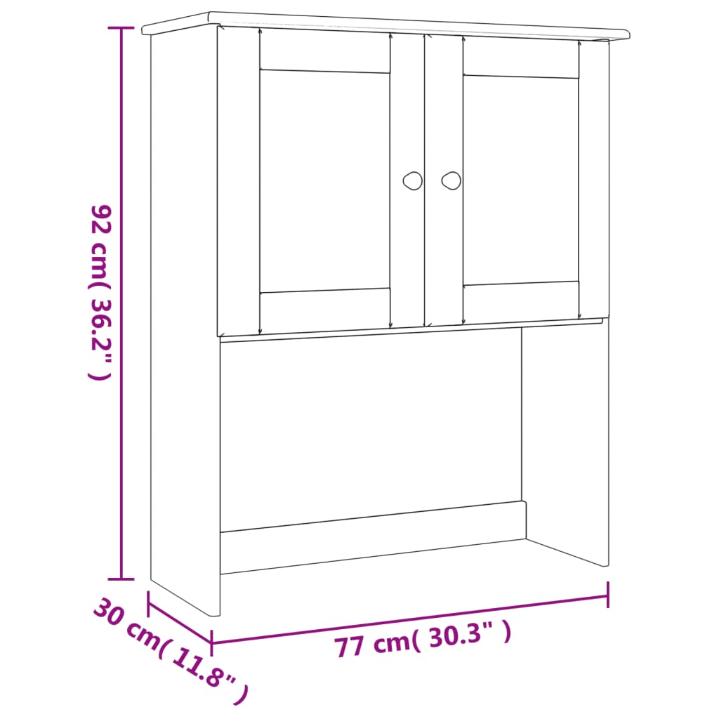 Dresser Top "ALTA" 77x30x92 cm Solid Wood Pine