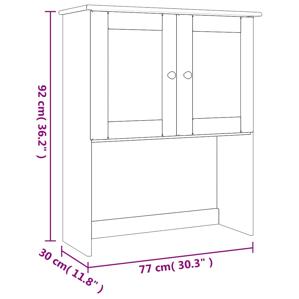 Dresser Top "ALTA" White 77x30x92 cm Solid Wood Pine