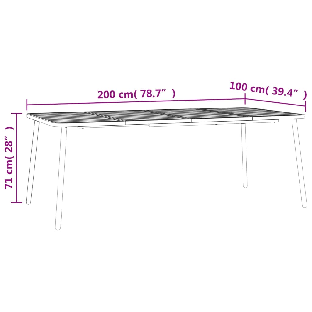 Garden Dining Set | Anthracite | Steel | Large | Stackable