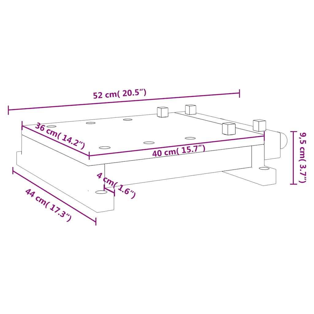 Workbench Tabletop with Vice 52x44x9,5 cm Solid Wood Acacia