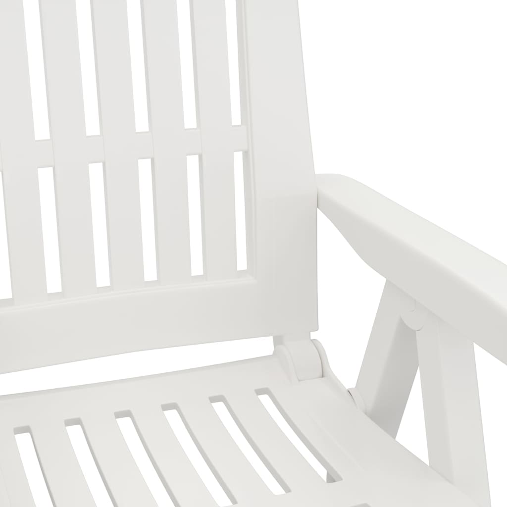 Garden Reclining Chair | Set of 2 | White | Polypropylene (PP) | Medium