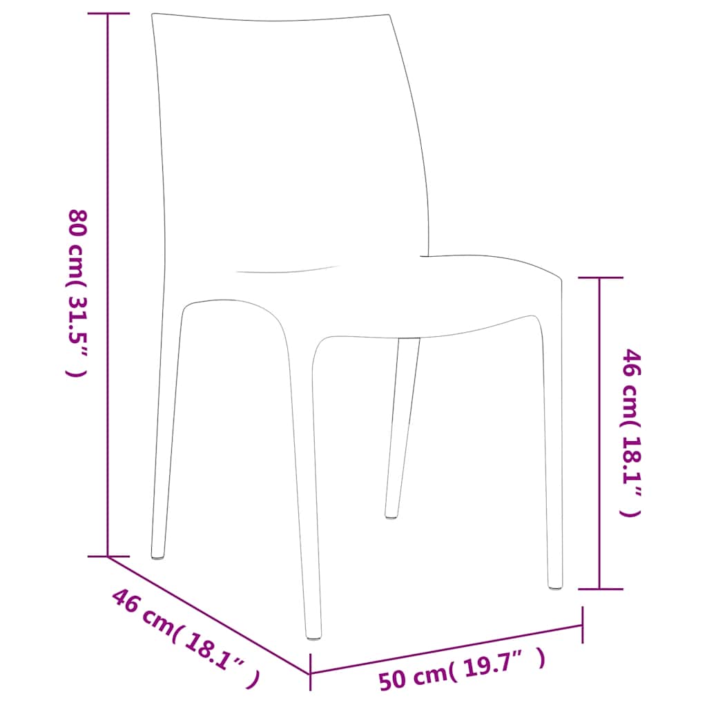 Garden Chairs 2 pcs White 50x46x80 cm Polypropylene