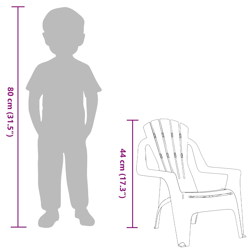 Garden Chairs 2pcs for Children Green 37x34x44cm PP Wooden Look
