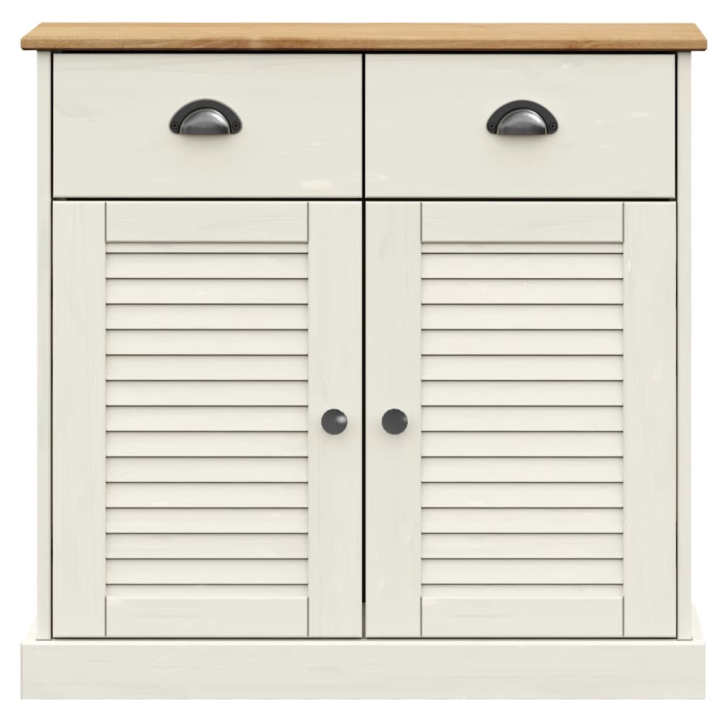 Highboard "VIGO" White 78x40x175 cm Solid Wood Pine