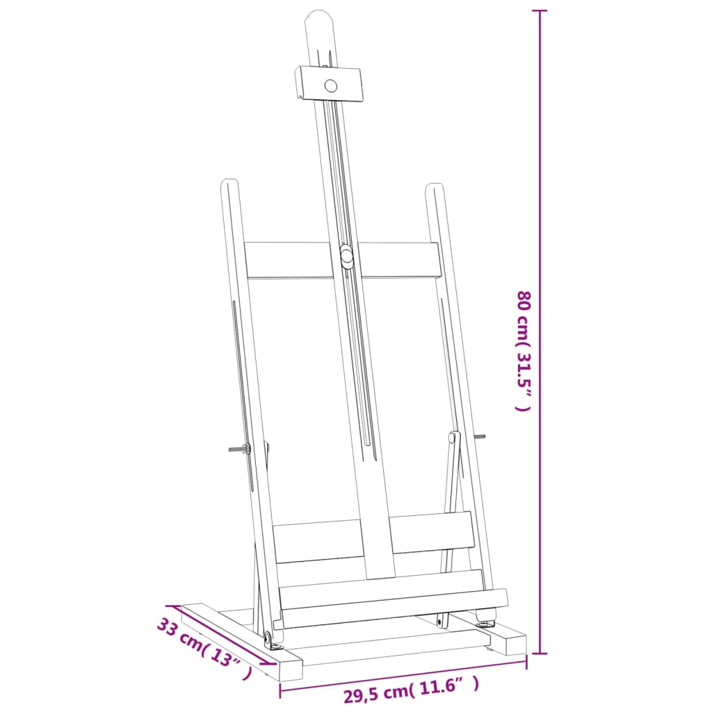 Table Easel 29,5x33x80 cm Solid Wood Pine